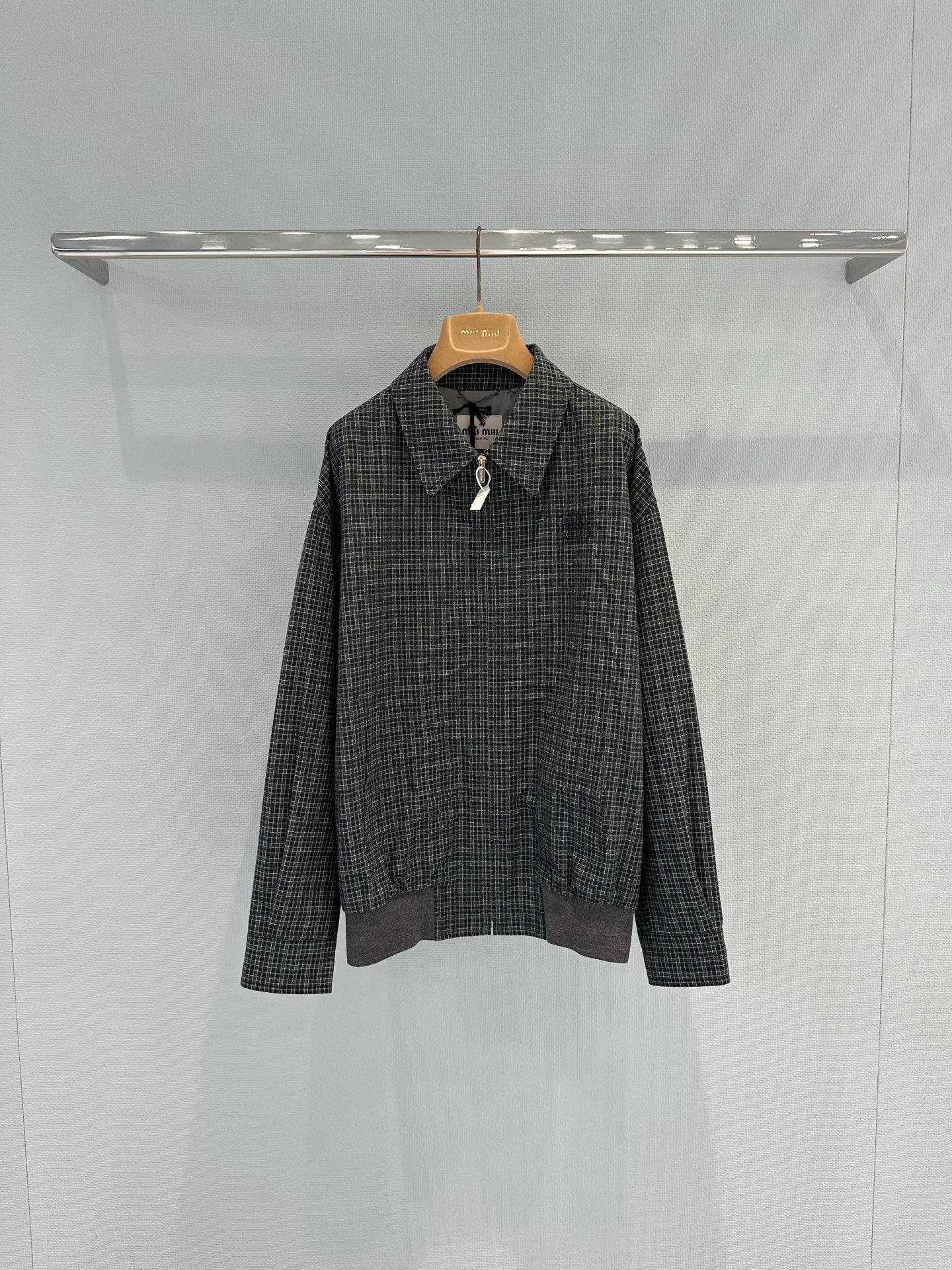 [TOP] Miu Miu Plaid Jacket - Green - 711 Luxury
