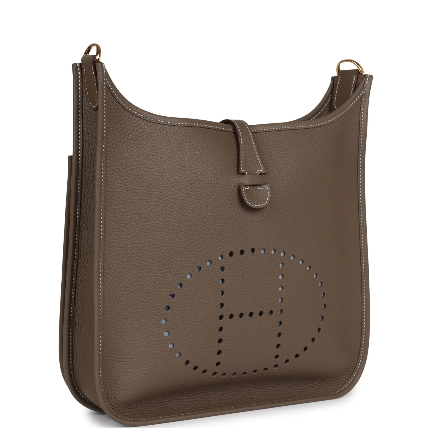 Hermes Evelyne III PM Etoupe Clemence Gold Hardware