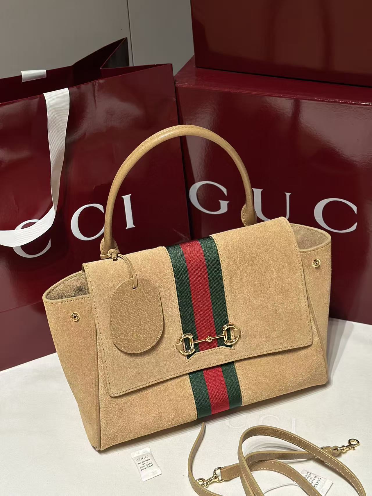 [TOP] GUCCI Top Handle Bag 30x21x12cm - Brown - 711 Luxury
