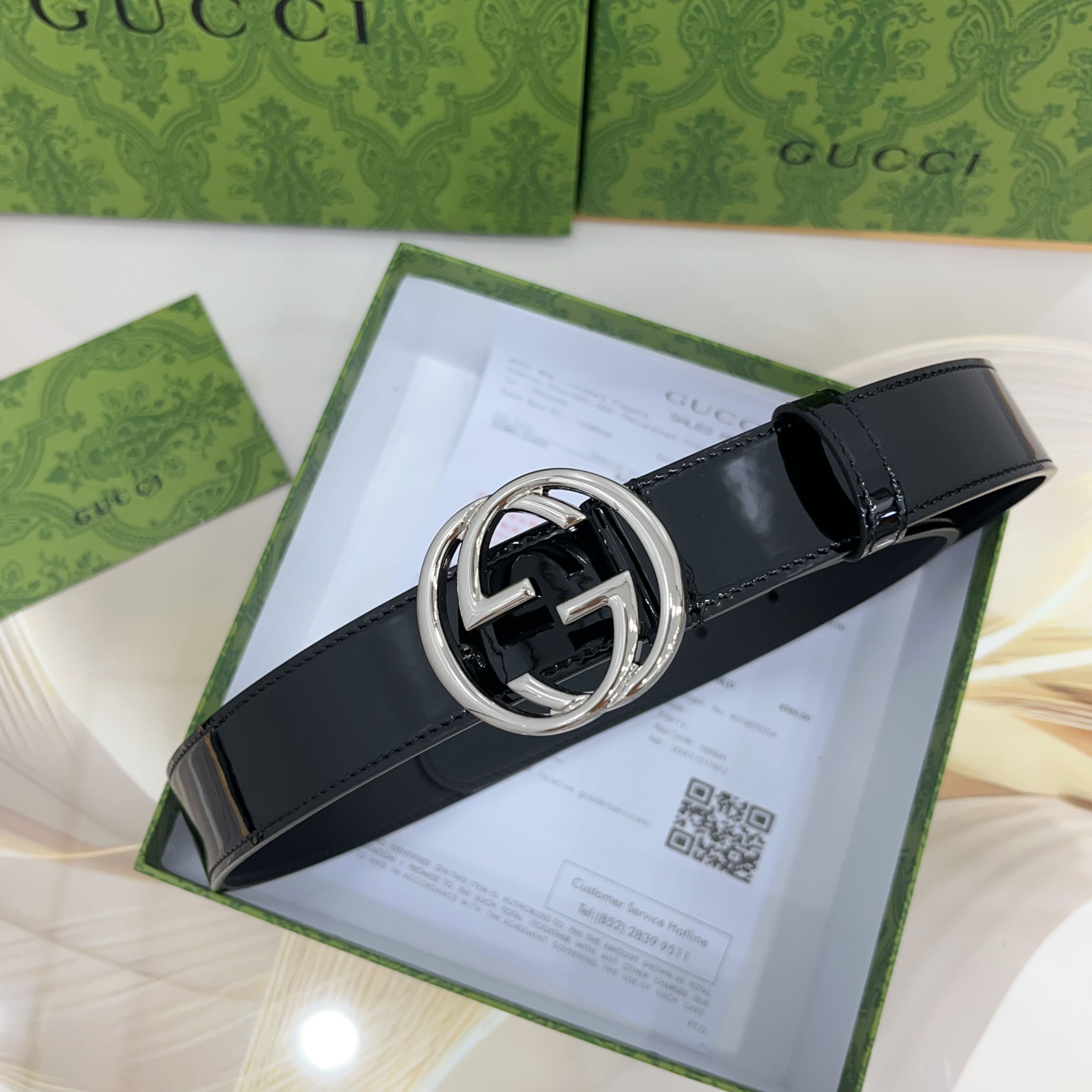 [TOP] GUCCI  Belt 3 cm - Black - 711 Luxury