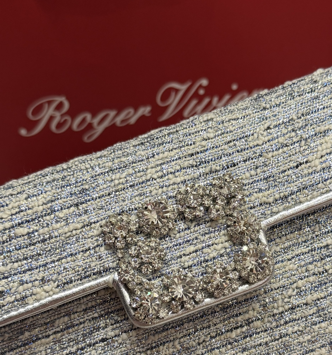 [TOP] ROGER VIVIER Diamond  Bag  24-13-3 CM - Sliver - 711 Luxury
