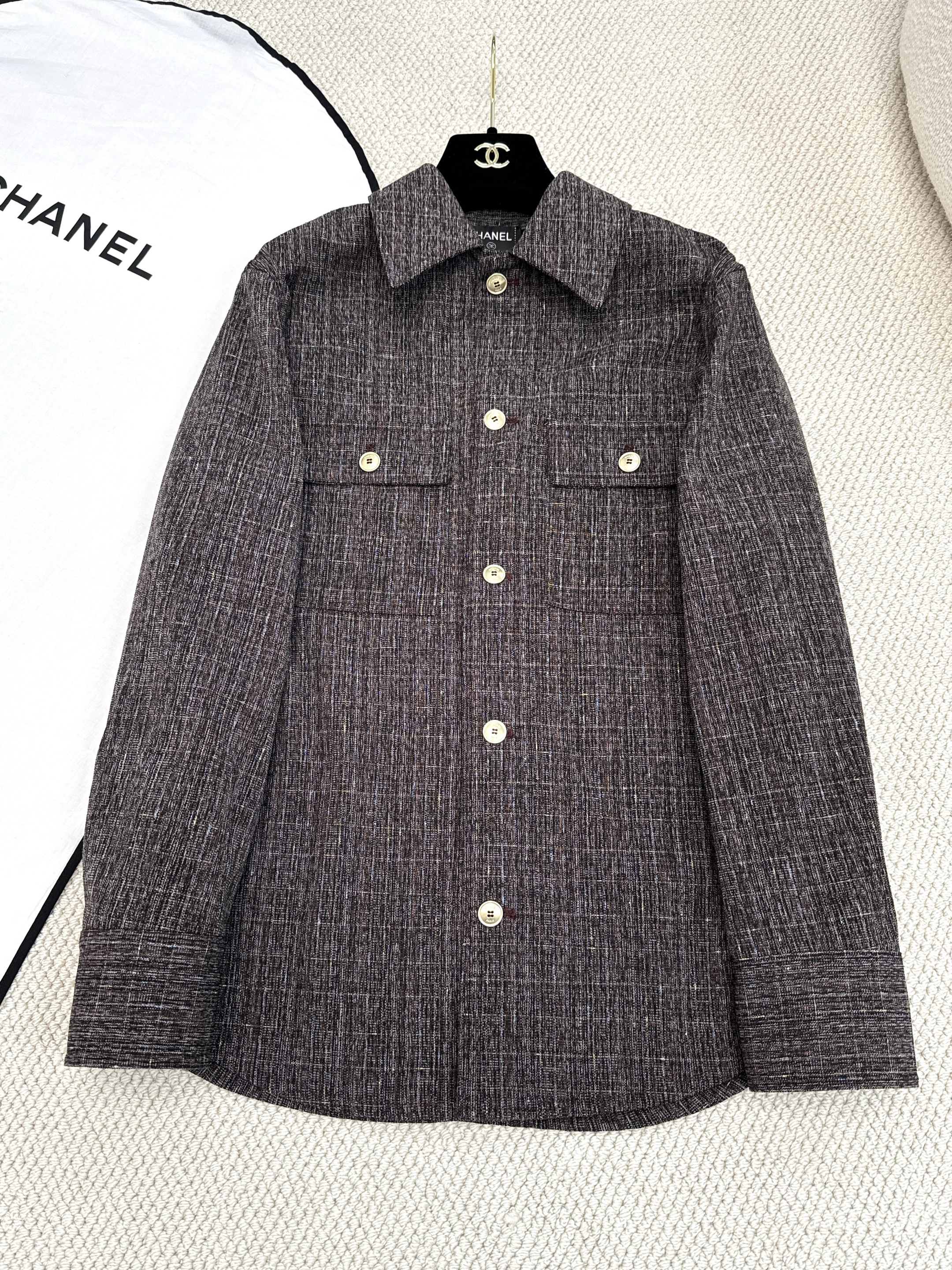 Chanel brown Clothing CHANEL Long-sleeved Shirt Mixed Fibers Cognac Brown #378454 View 2 | Nigo Office