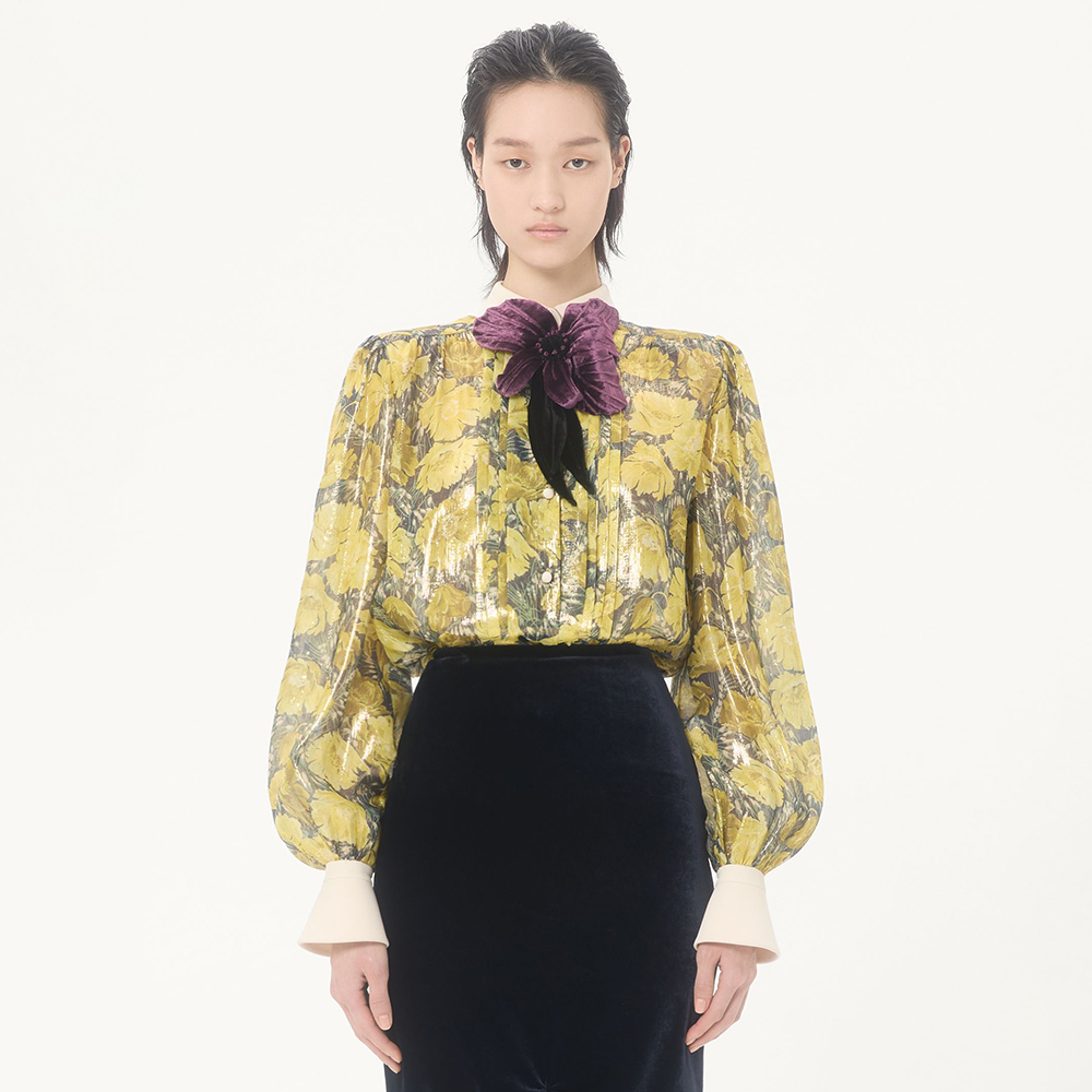 Valentino multicolor Clothing Valentino Lurex Shirt With Après L hiver Poppies Print Multicolor #379279 | Nigo Office