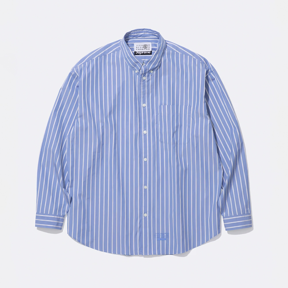 Maison Margiela white Clothing Supreme®MM6 Maison Margiela Blue White Vertical Striped Shirt #390547 | Nigo Office