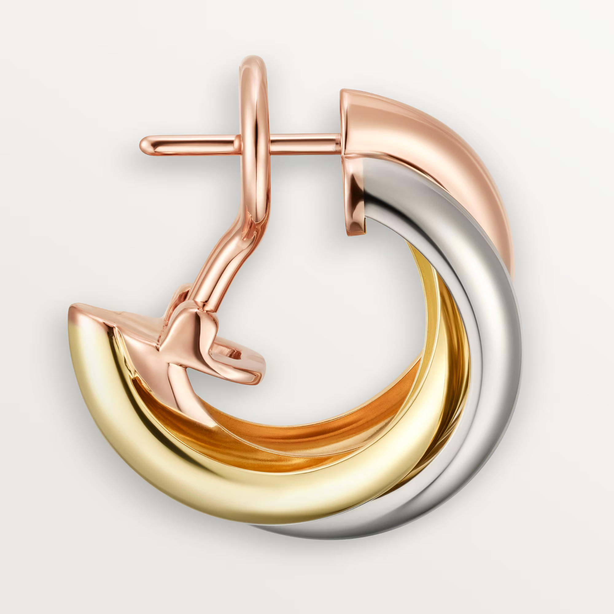 Carty Three Circles Earrings, Three Tone, Classic Model，No Gemstones