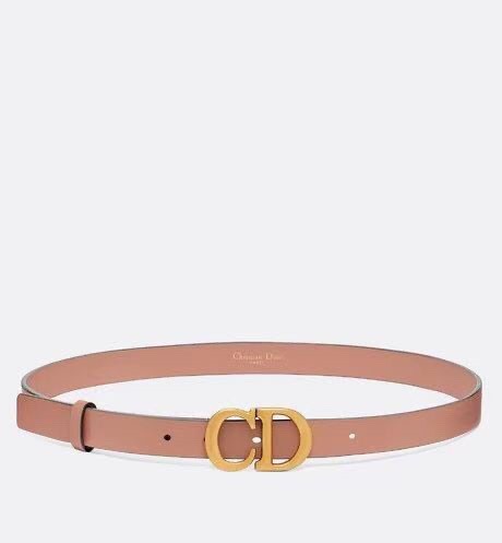 [TOP] Christian Dior Belt Cowhide 20mm - Pink - 711 Luxury