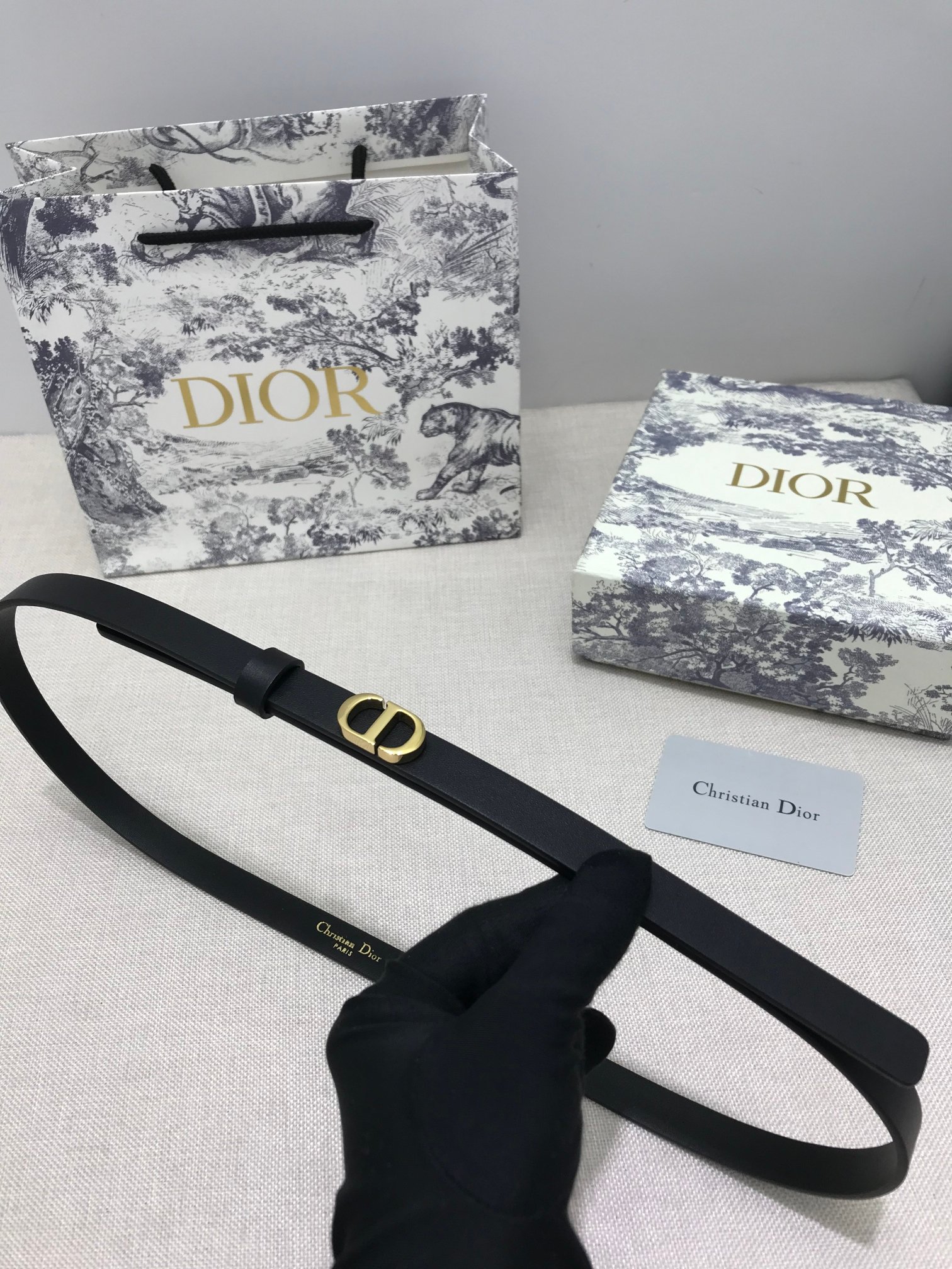 [TOP] Christian Dior Belt Cowhide - Black - 711 Luxury