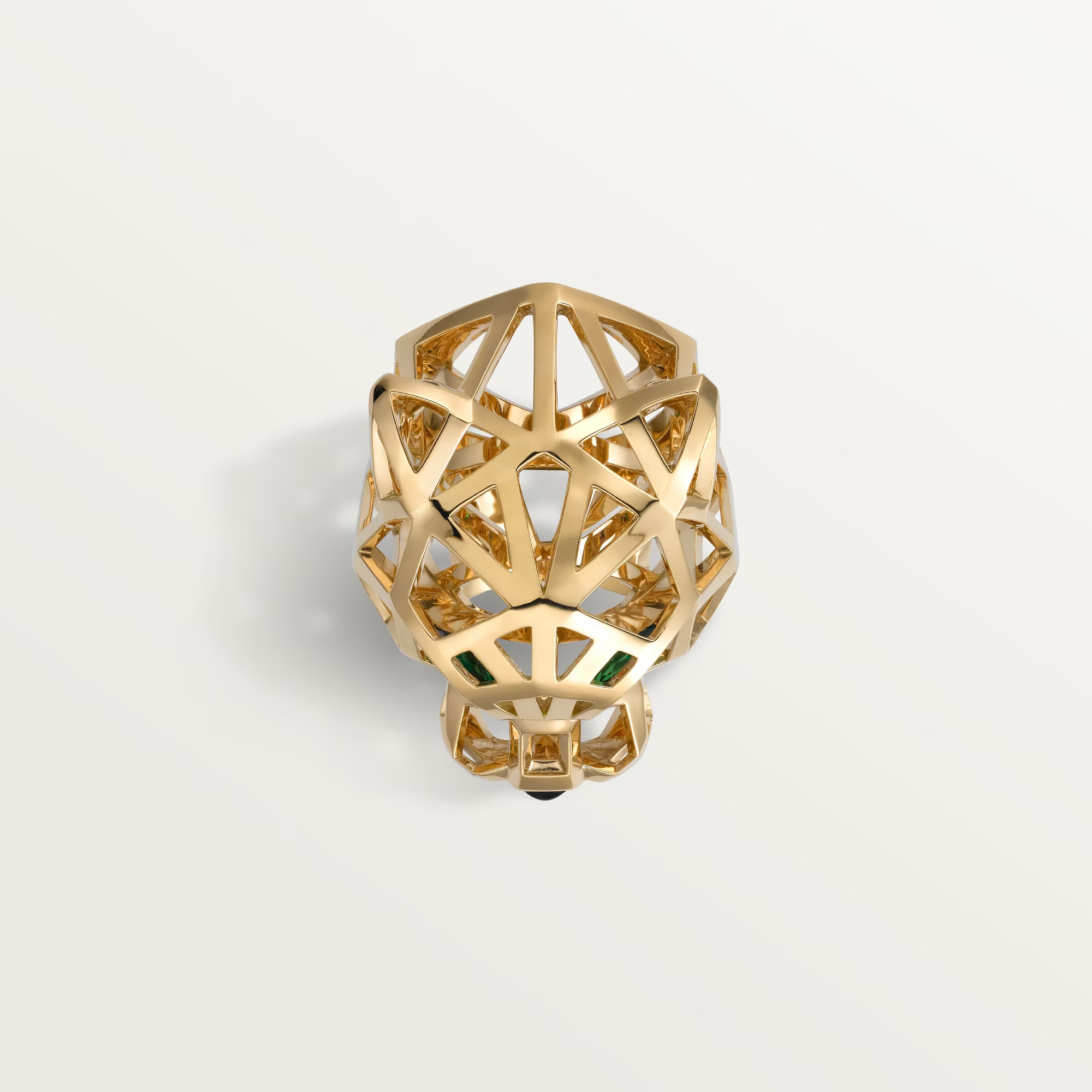 Carty Panther Lace Ring, Yellow Gold, Onyx