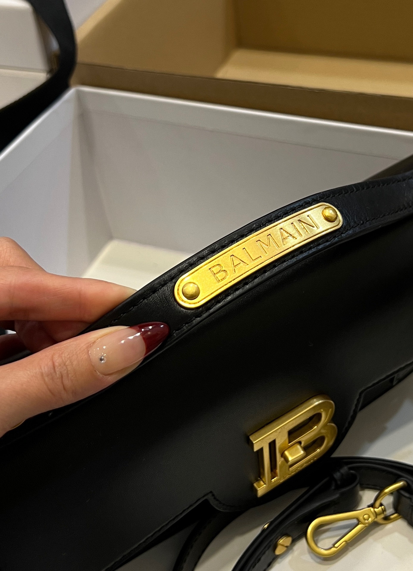 [TOP] BALMAIN Cowhide Bag 23*14*8cm - Black - 711 Luxury