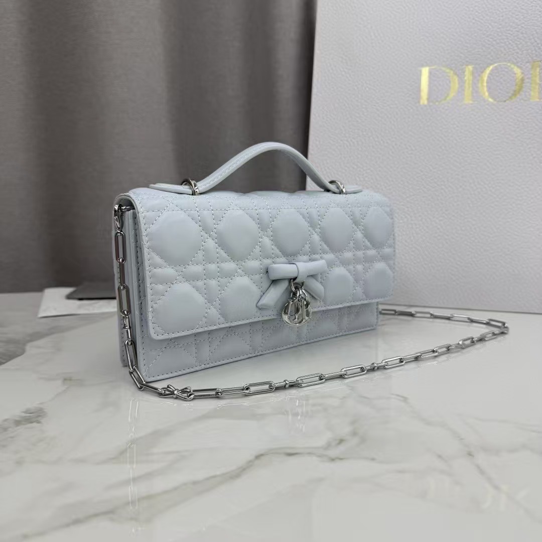 [TOP] Christian Dior My Dior Bag Lambskin 22*11*6cm - Light Blue - 711 Luxury