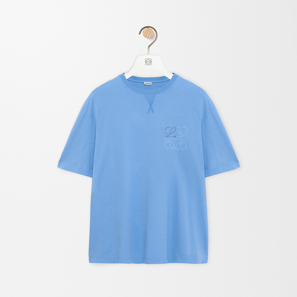Loewe Loose Fit T-shirt in Cotton Blue #384840