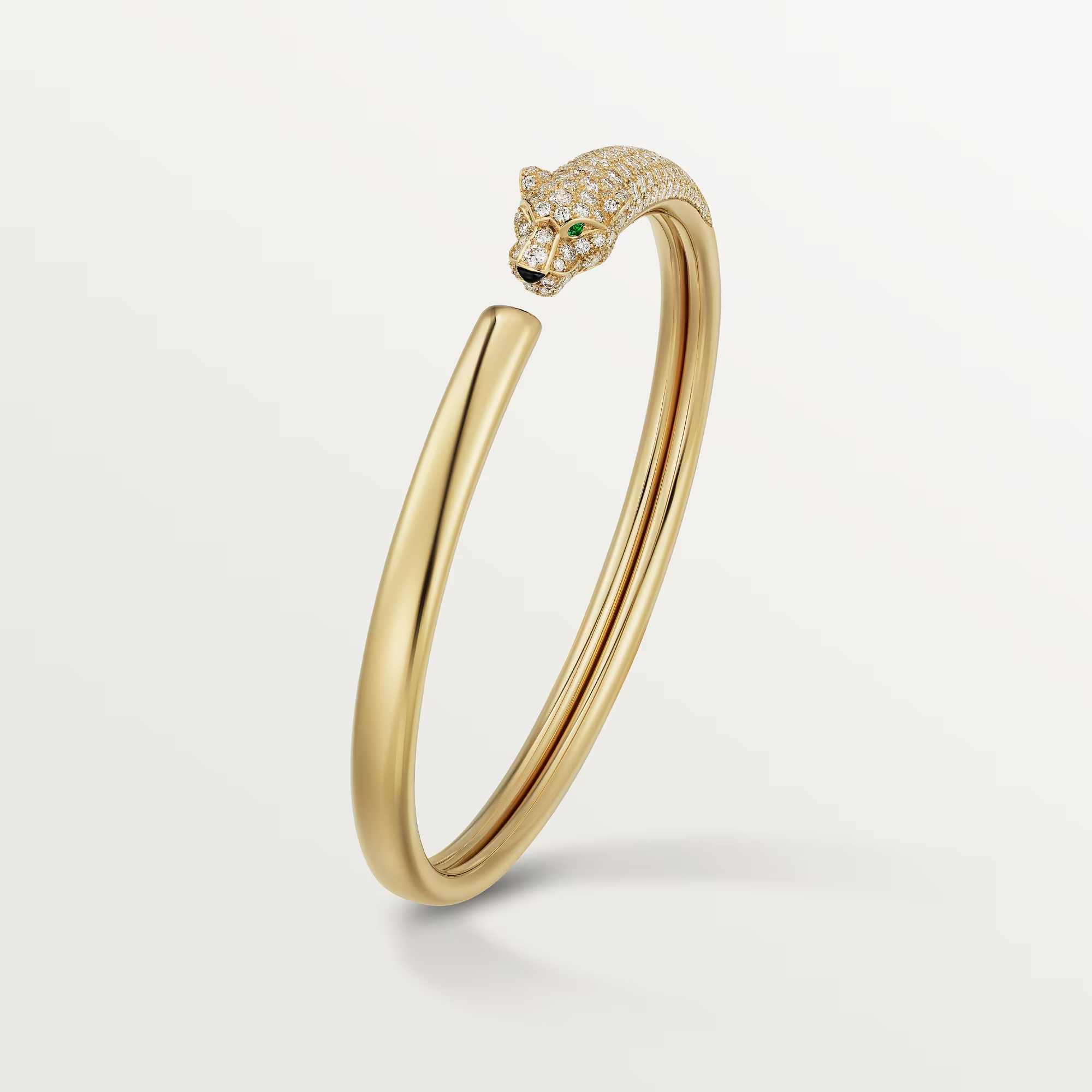 Carty Panther Pure Bracelet, Yellow Gold, Small Model Half-Paved