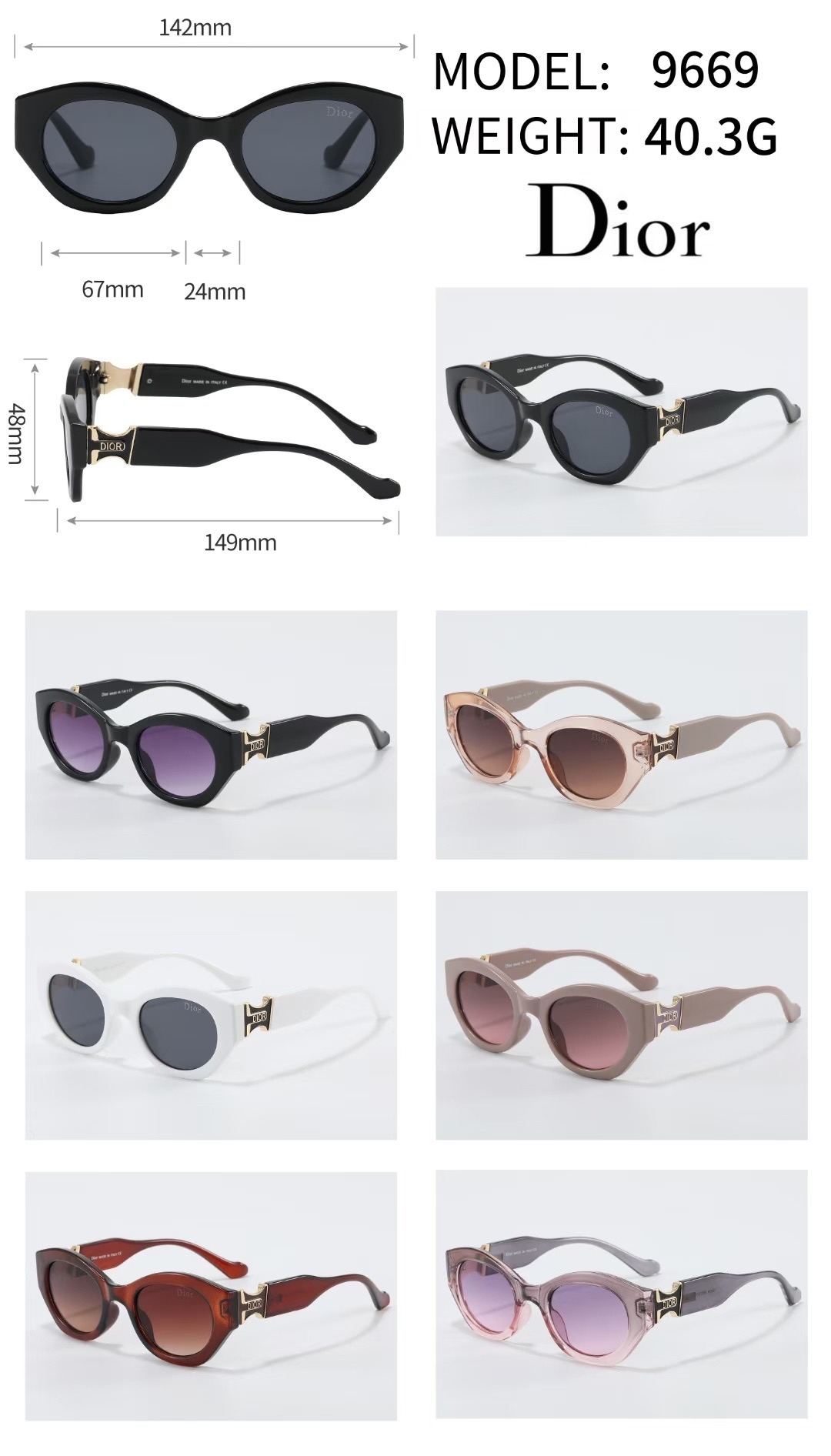 [TOP] Christian Dior Sunglasses - 7 Colors - 711 Luxury