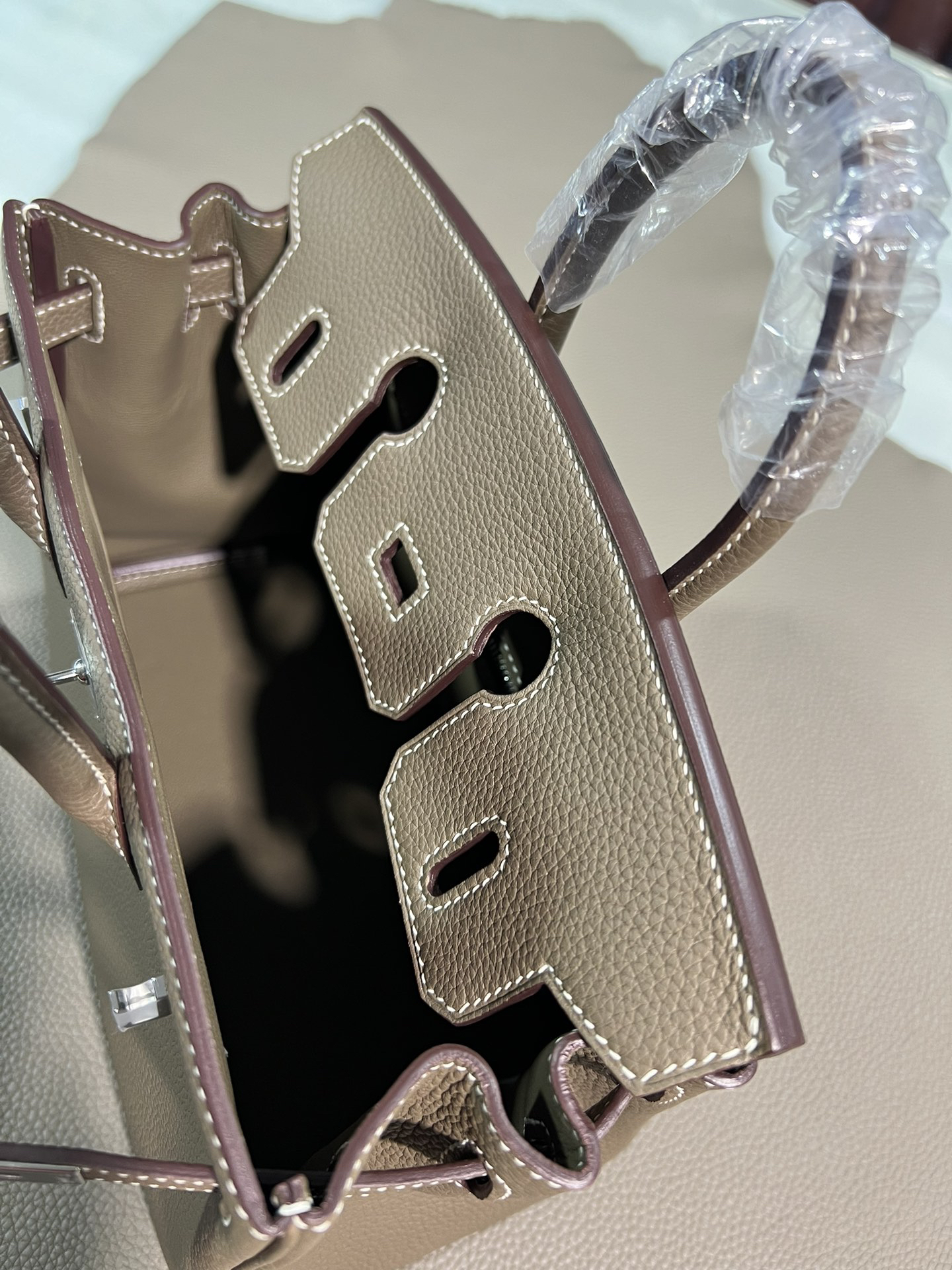 [TOP] HERMES Birkin Togo Leather 25cm - Etoupe & SHW