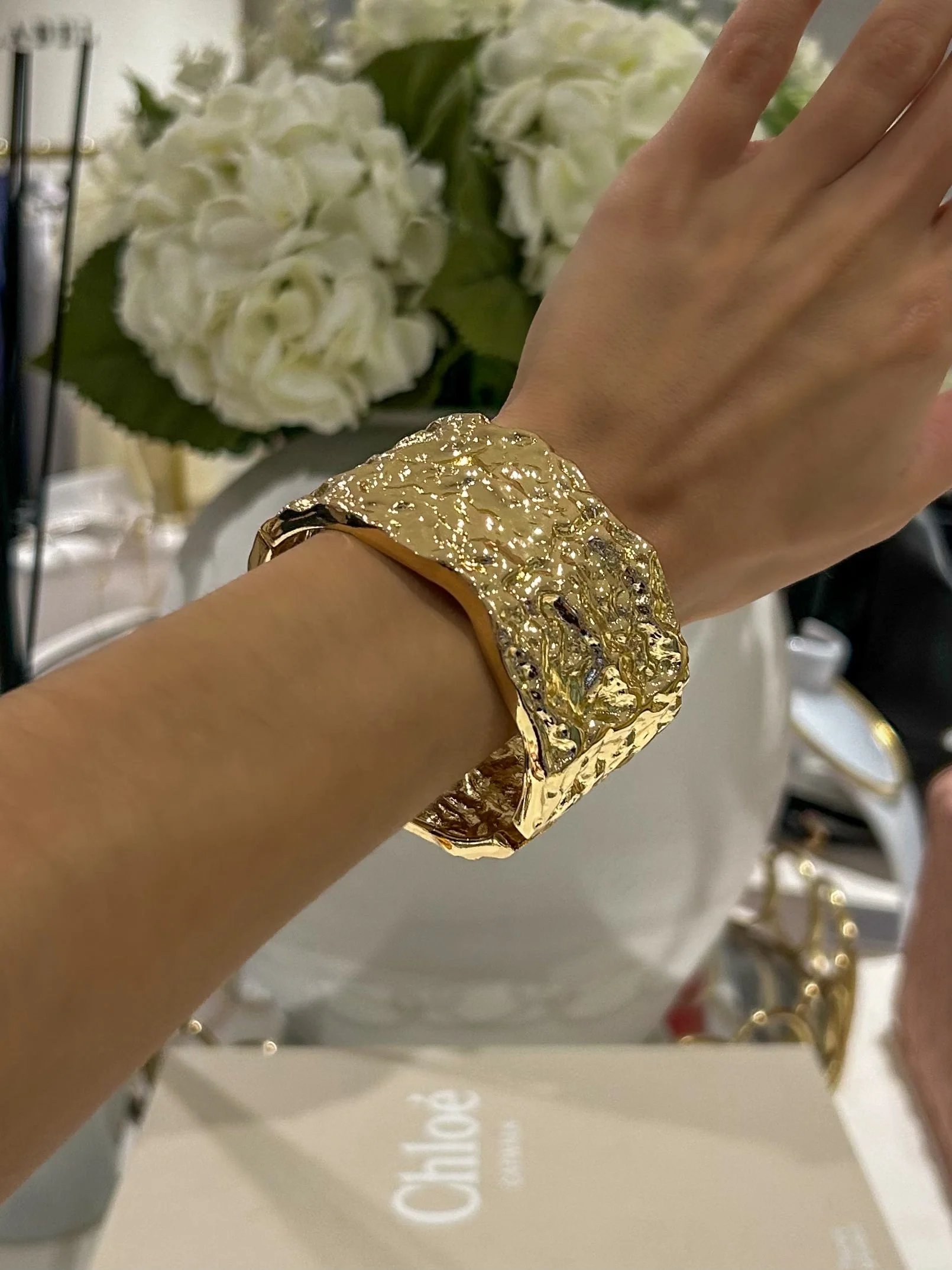 Large Textured Wavy Bangle (2 Colours)