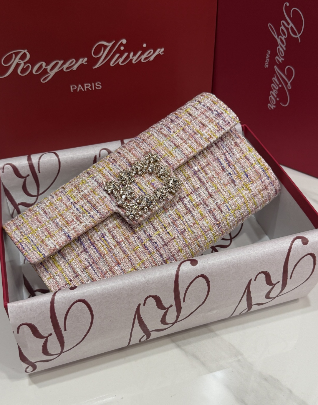 [TOP] ROGER VIVIER Diamond  Bag  24-13-3 CM - Pink - 711 Luxury