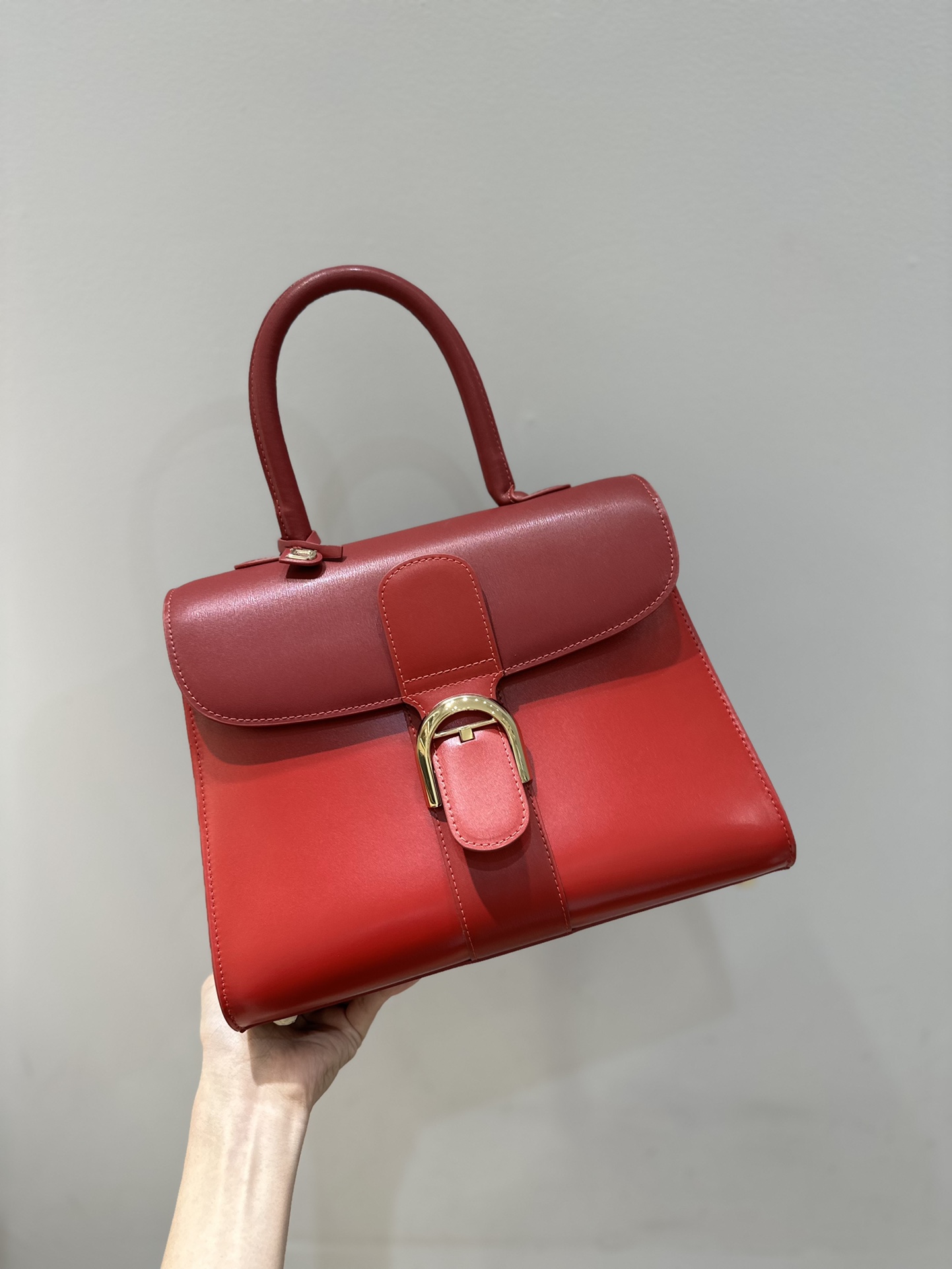 [TOP] Delvaux Brillant Bag Box Leather 28cm - Red - 711 Luxury