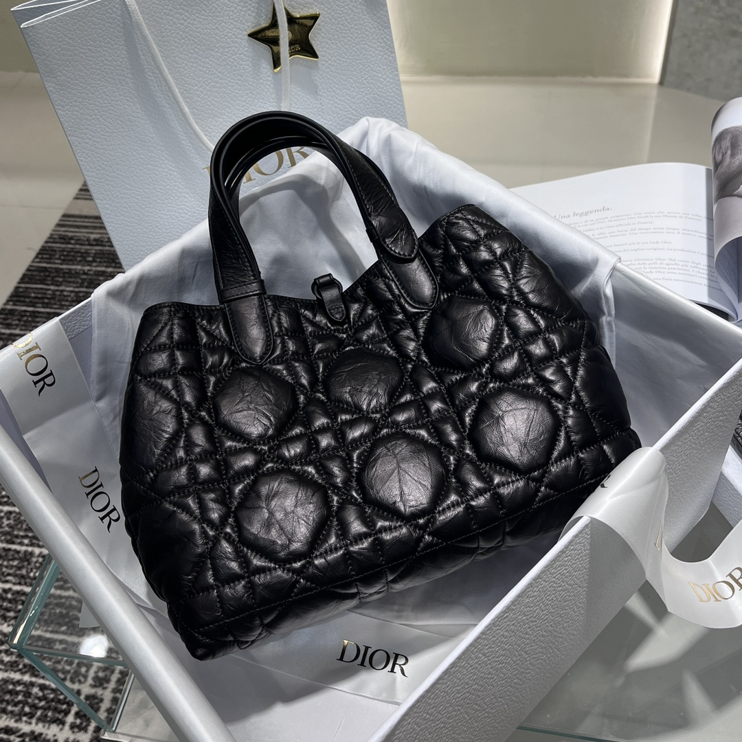 [TOP] Christian Dior Toujours Bag Wax Leather Medium 28cm - Black