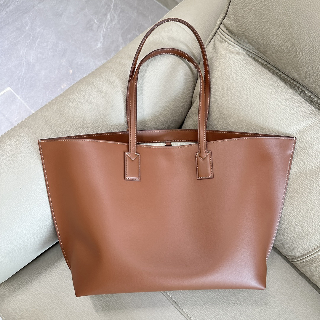 [TOP] BURBERRY Tote Bag Calfskin 34x14x28cm - Brown - 711 Luxury