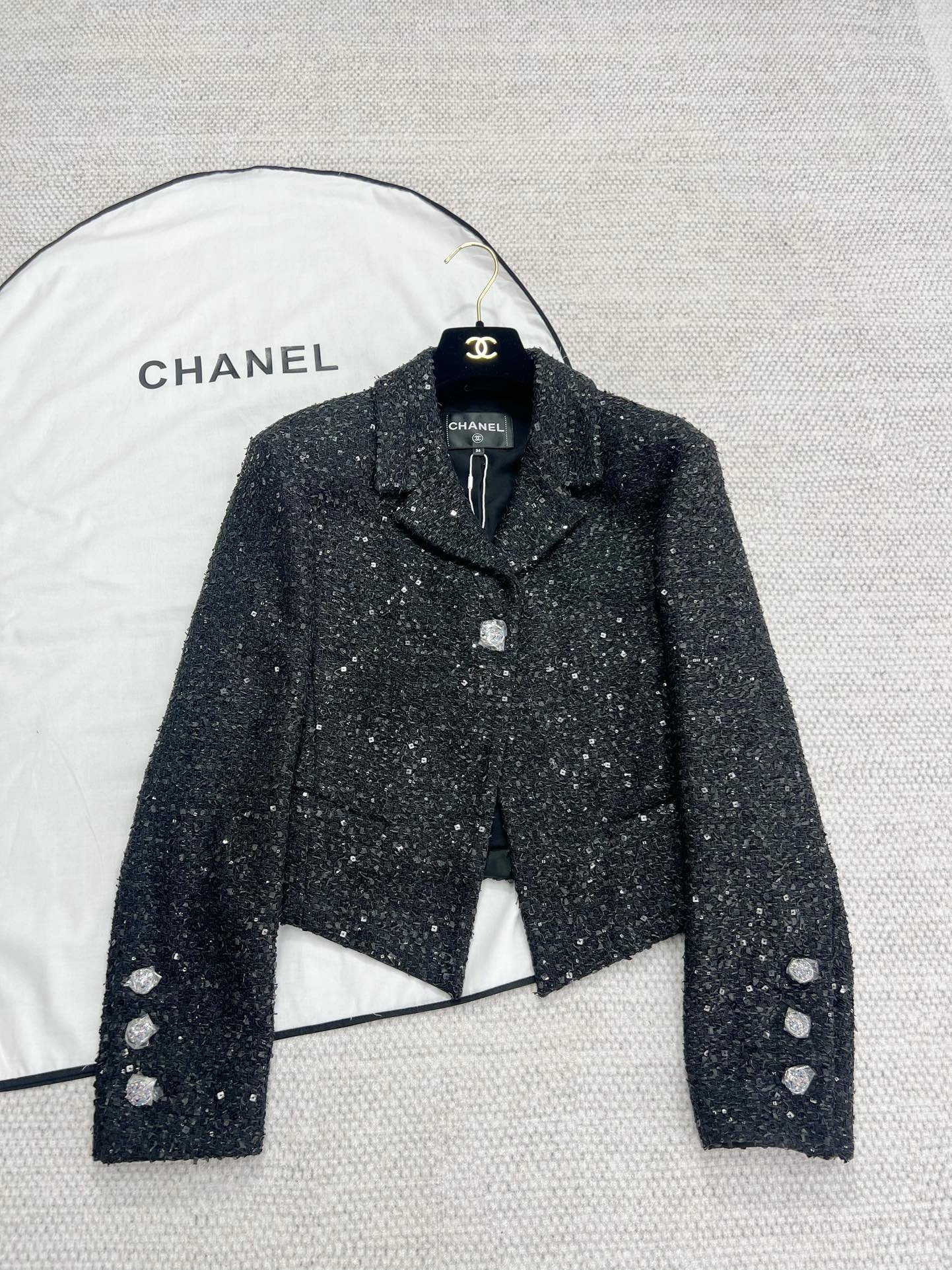 Chanel Suit Collar Irregular Cut Jacket #384941