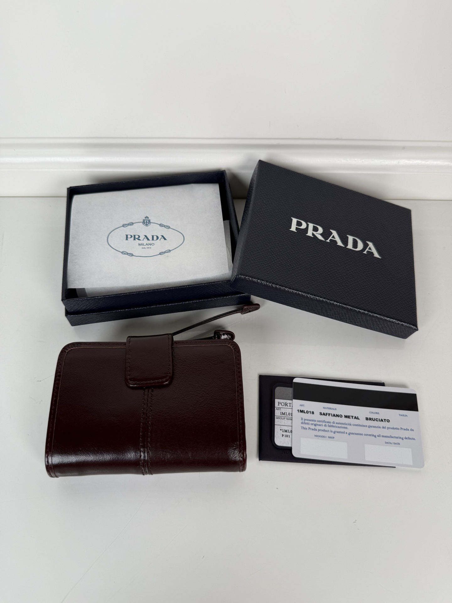 [TOP] PRADA Wallet 12 x 8cm - Chocolate - 711 Luxury