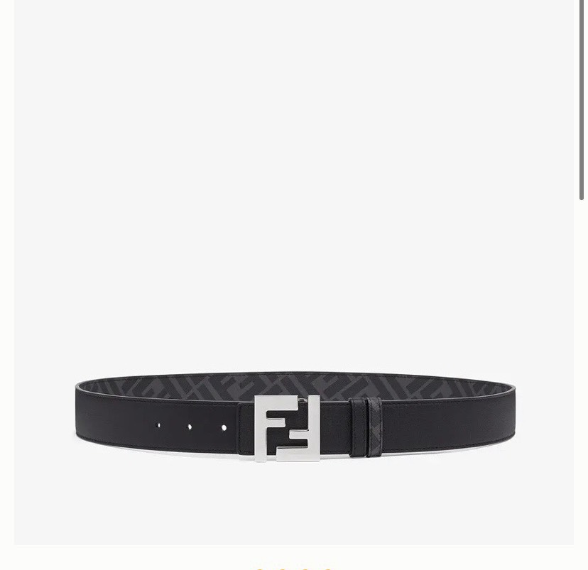 [TOP] FENDI Men's Belt Cowhide 4cm - Black - 711 Luxury