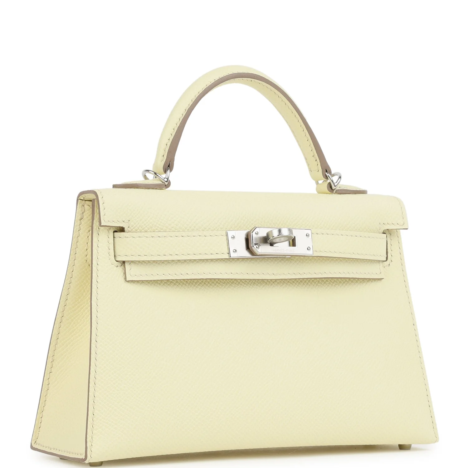 Hermes Kelly Sellier  Jaune Milton Epsom Palladium Hardware