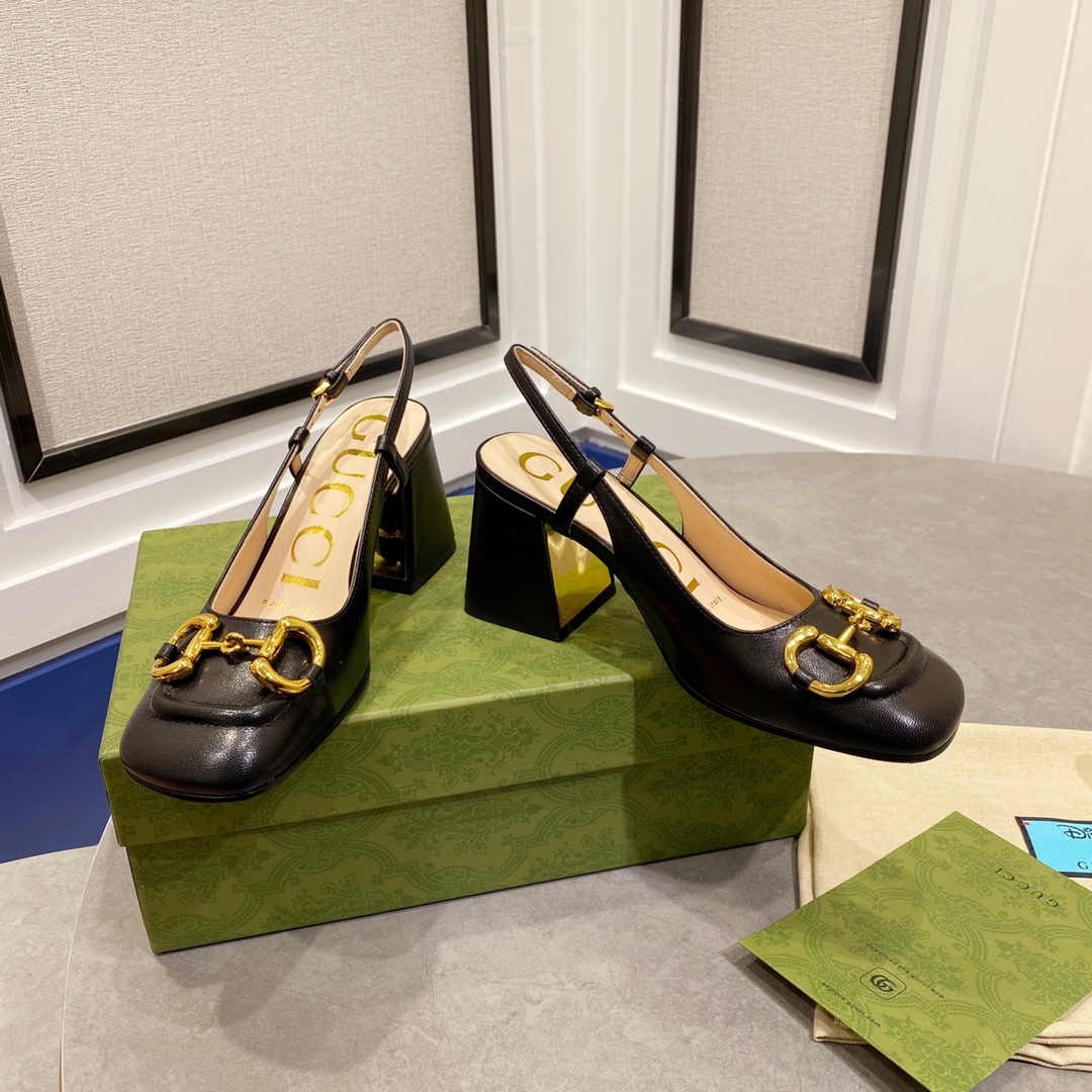 [TOP] GUCCI High-heeled Shoes - Black - 711 Luxury