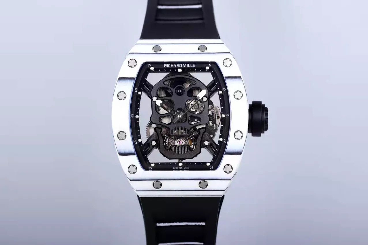 RM 52-01 Skull Black Dial White Bezel 44mm