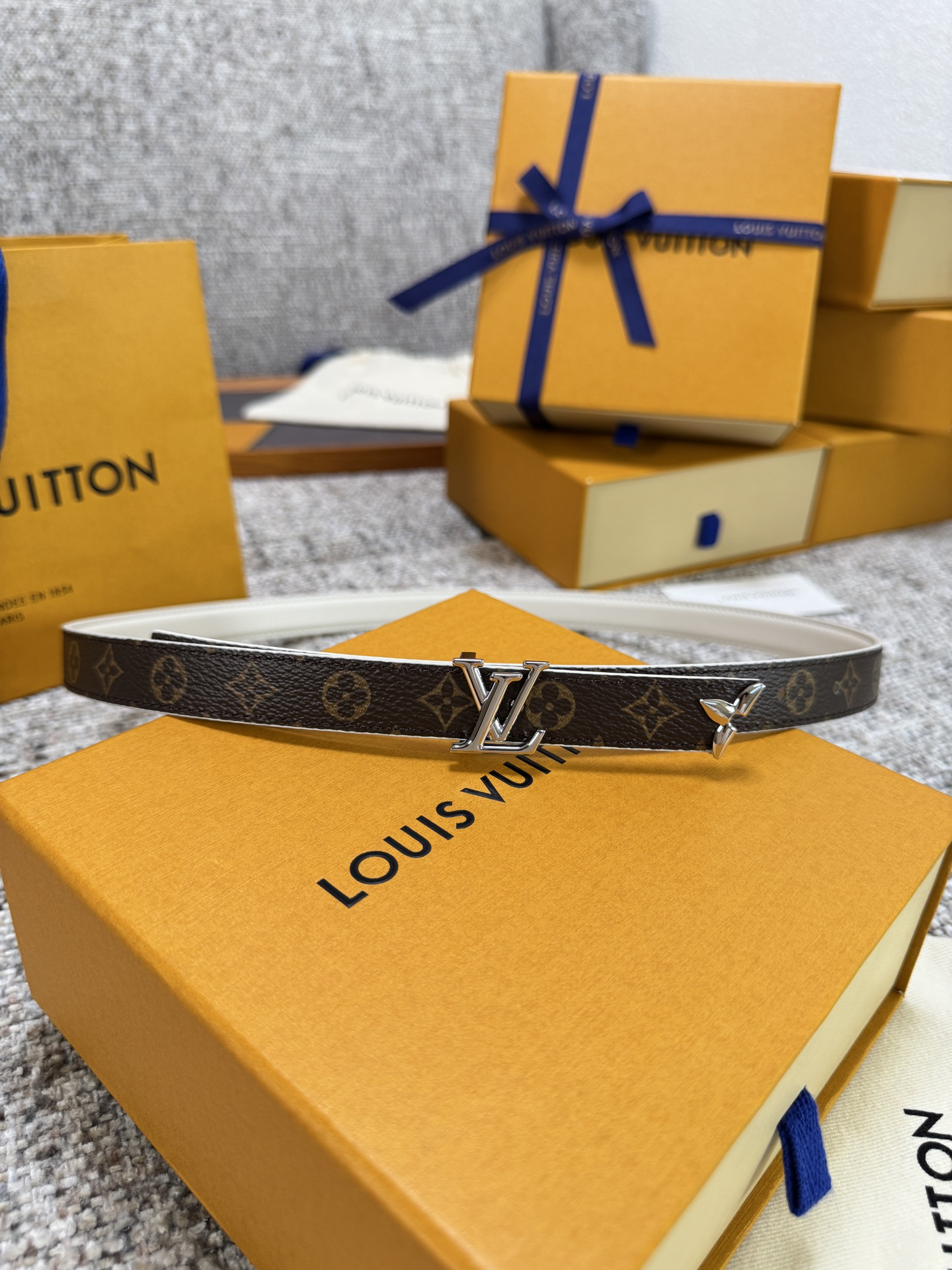 [TOP] Louis Vuitton LV Belt 2 cm - Brown - 711 Luxury