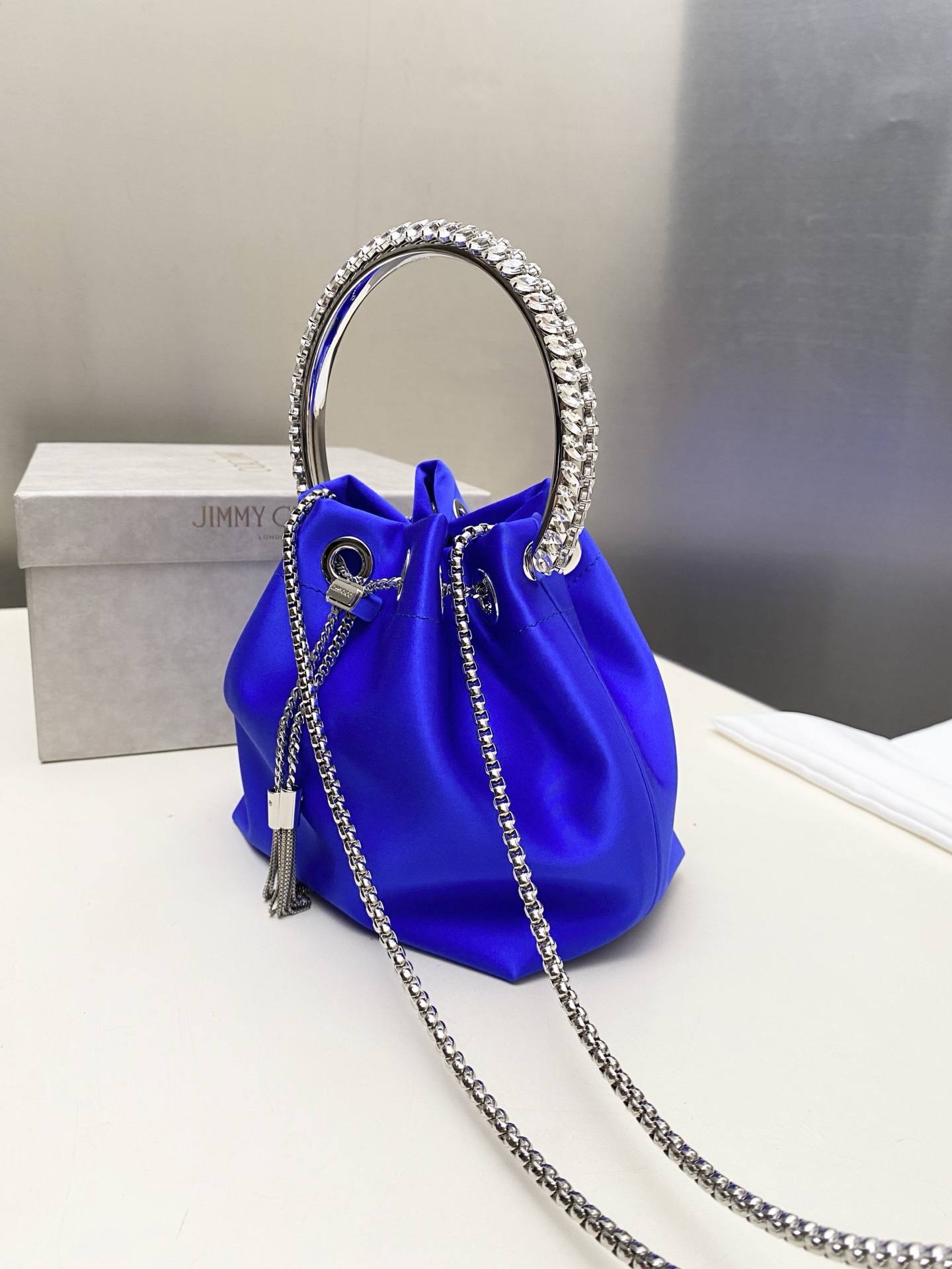 [TOP] JIMMY CHOO Bon Bon Bag 16*15*9.5CM - Blue - 711 Luxury