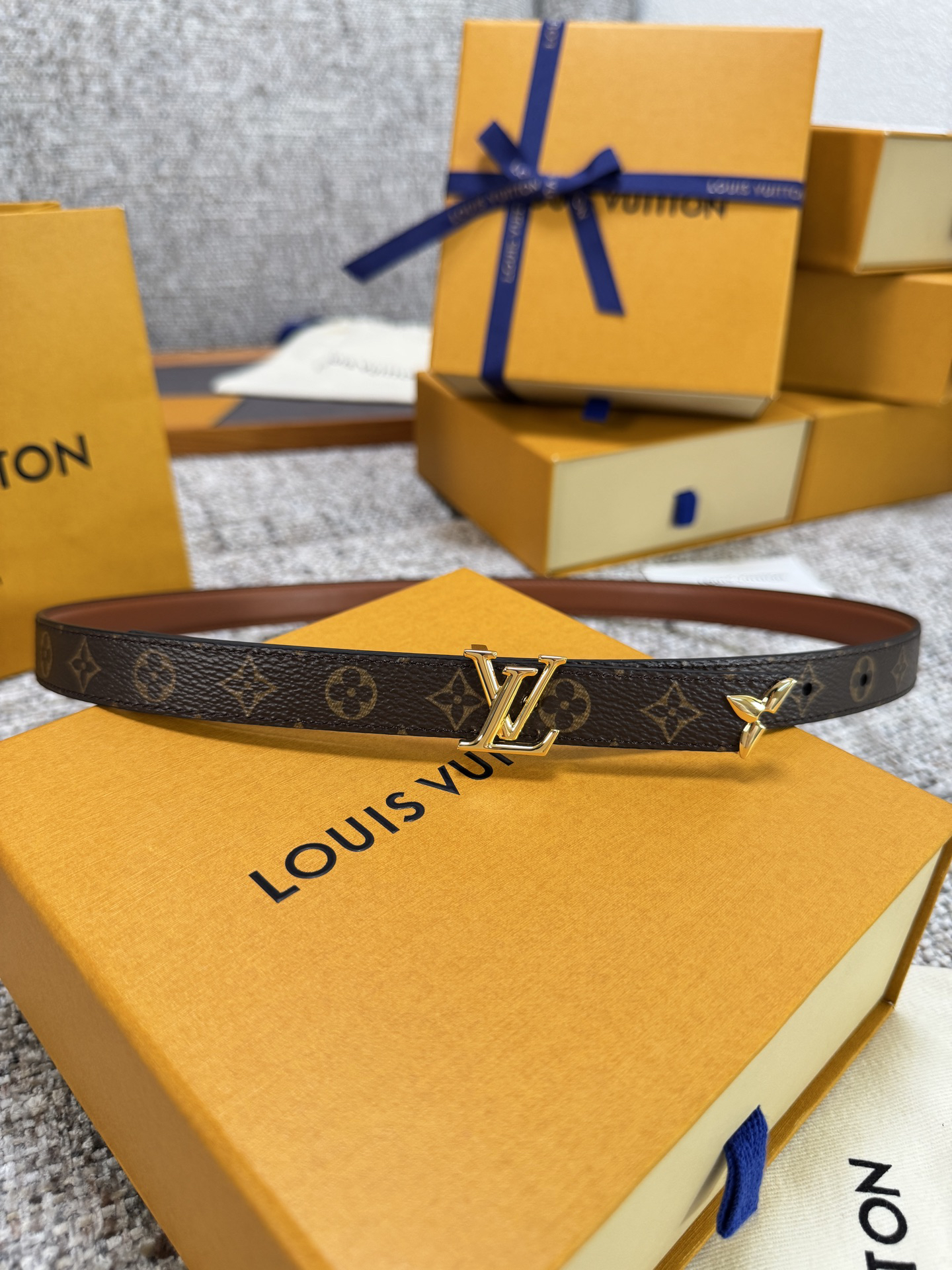 [TOP] Louis Vuitton LV Belt 2 cm - Brown - 711 Luxury