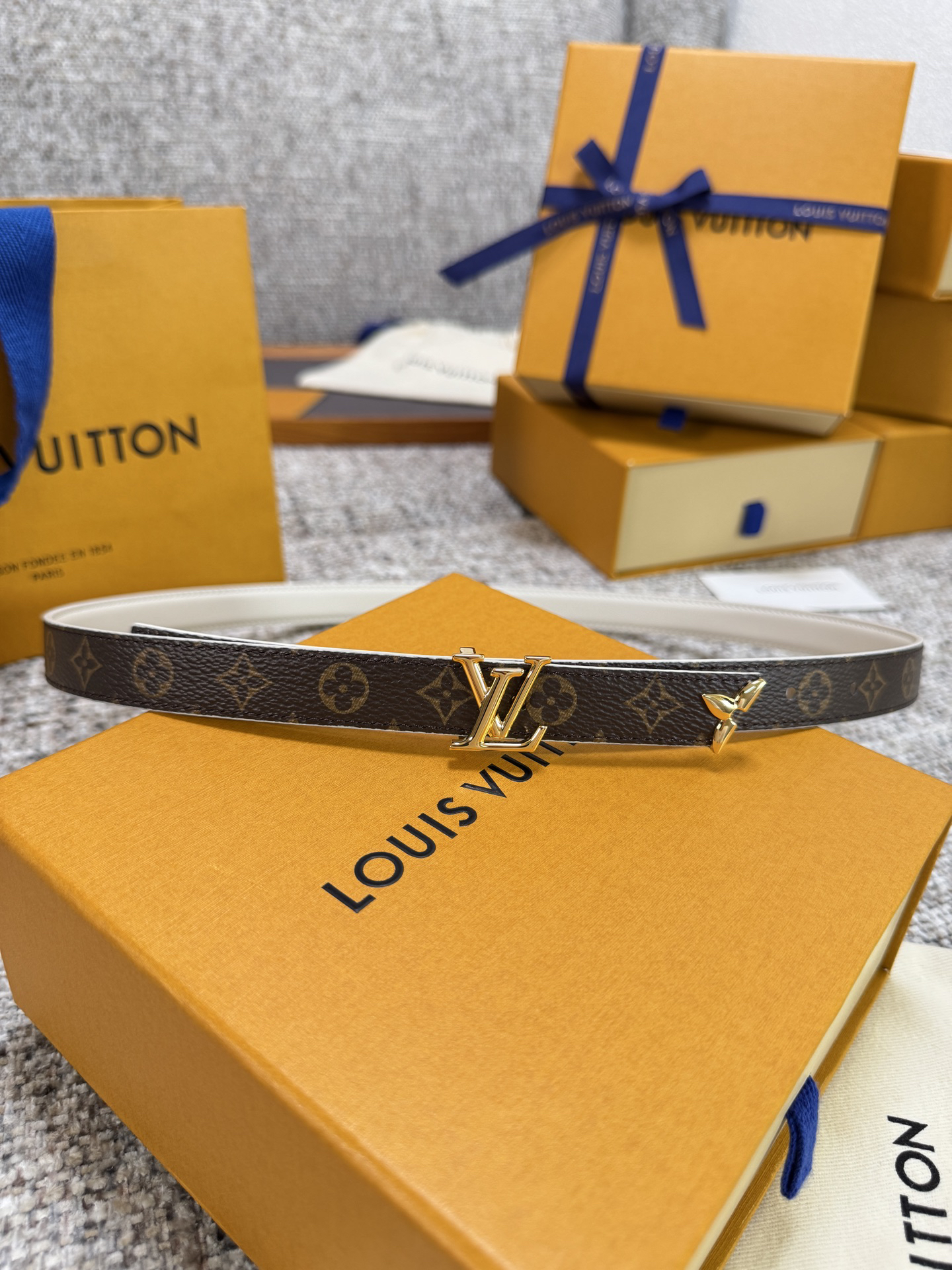 [TOP] Louis Vuitton LV Belt 2 cm - Brown - 711 Luxury