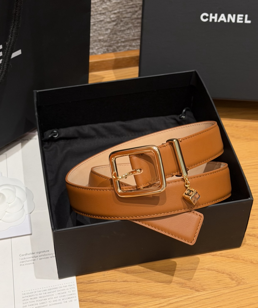 [TOP] CHANEL Cowhide Belt 3 cm - Caramel - 711 Luxury