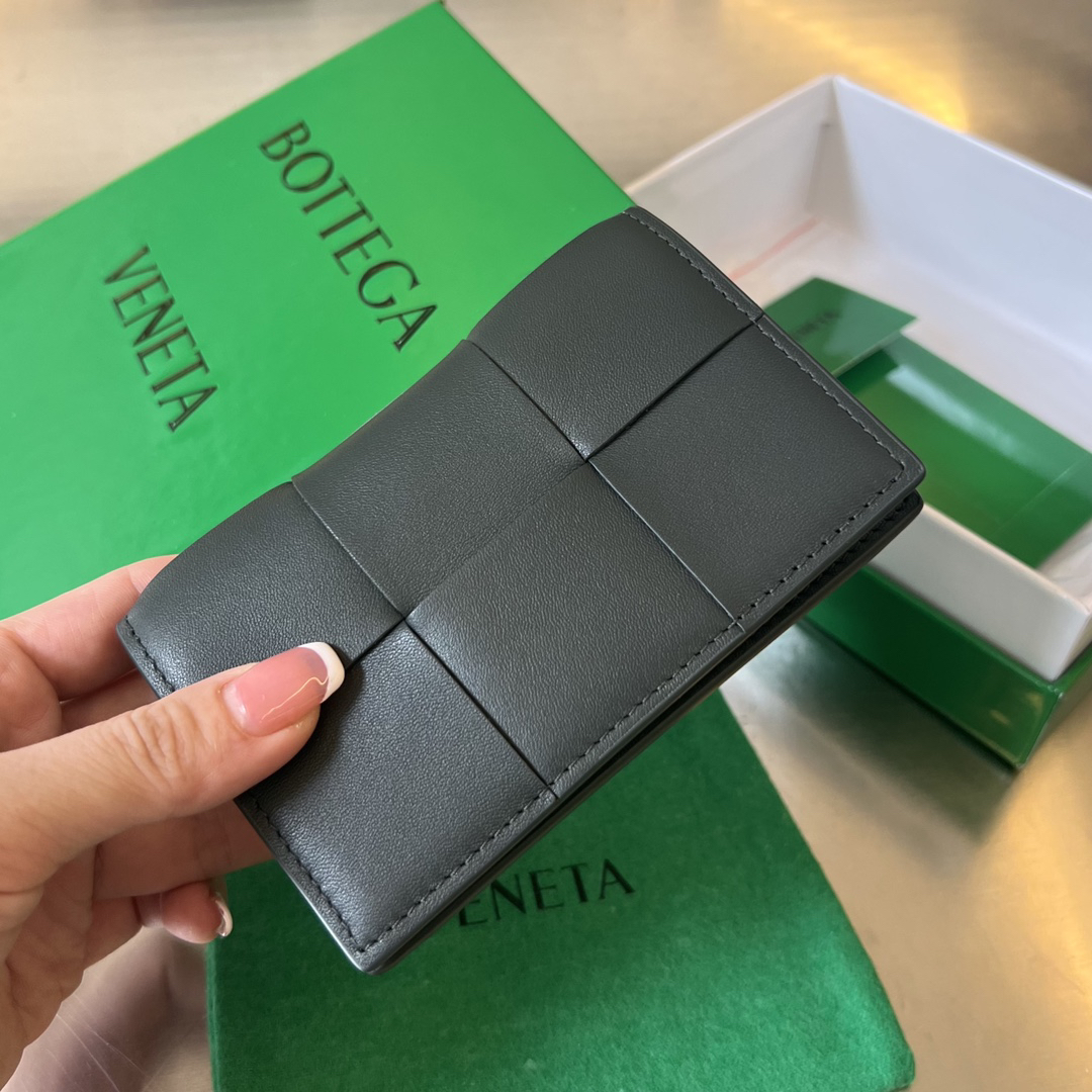[TOP] Bottega Veneta BV Folding Slim Business Card Holder 12.5x7.5 cm - Black - 711 Luxury
