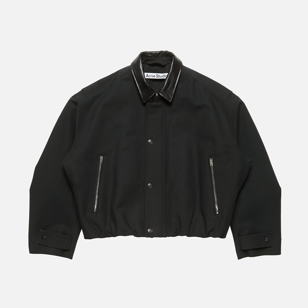 Acne Studios beige Clothing Acne Studios Bomber With Leather Collar Khaki Beige #394184 View 2 | Nigo Office