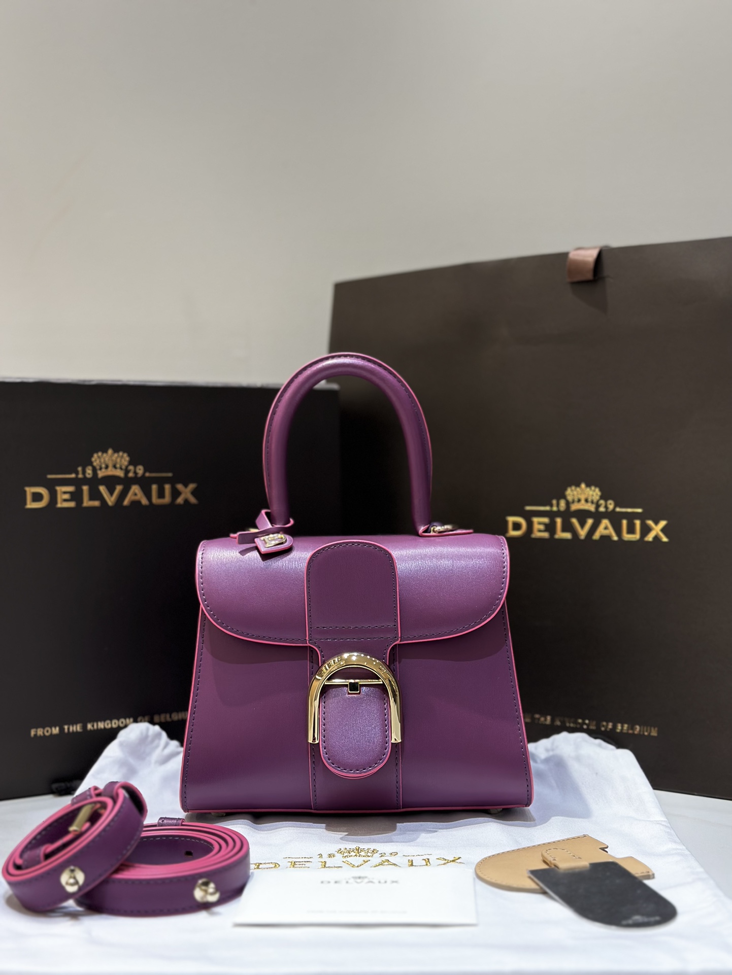 [TOP] Delvaux Brillant Bag Box Leather 20cm - Purple - 711 Luxury
