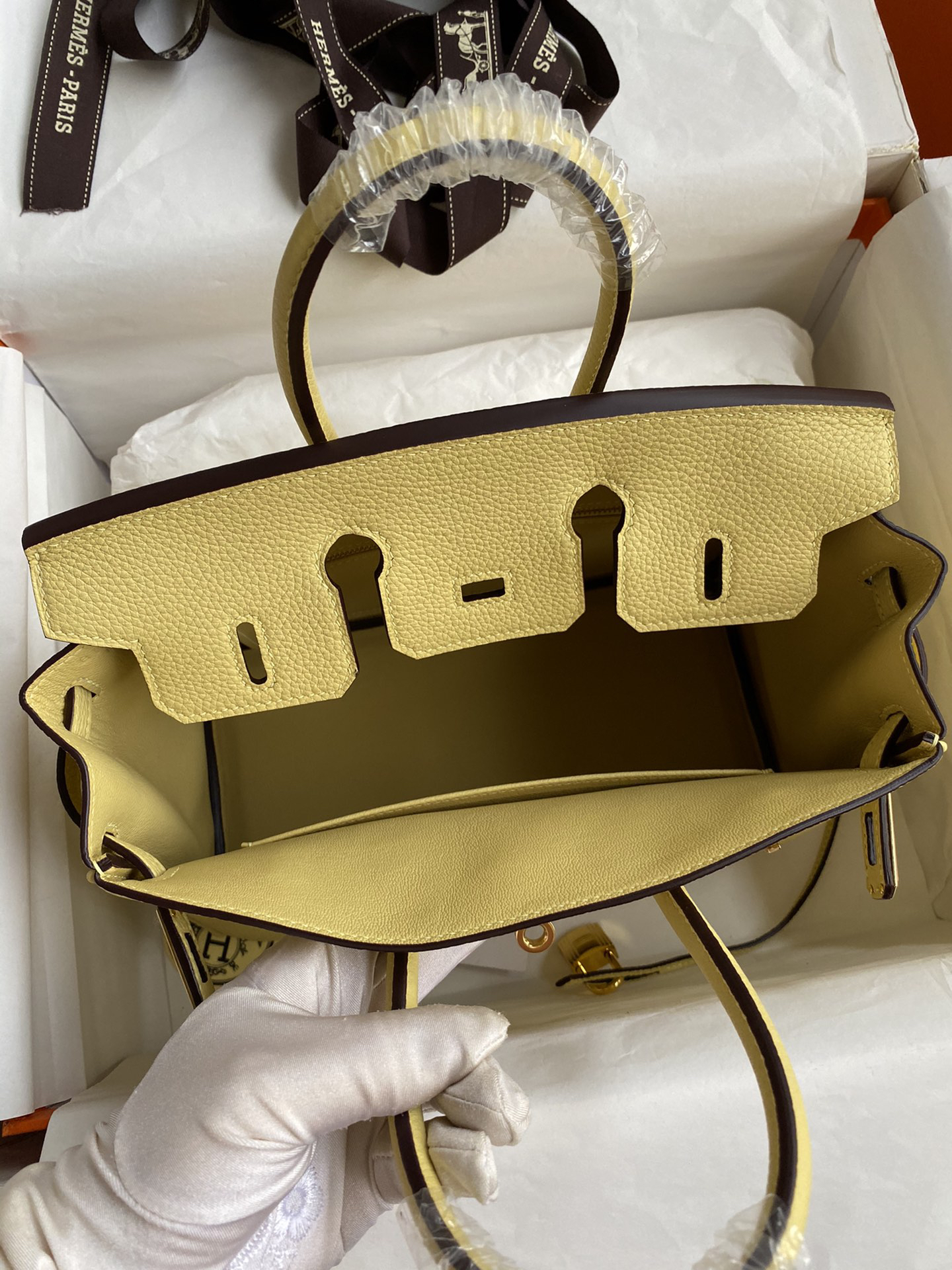 [TOP] HERMES Birkin Togo Leather 25cm - Jaune Poussin & GHW