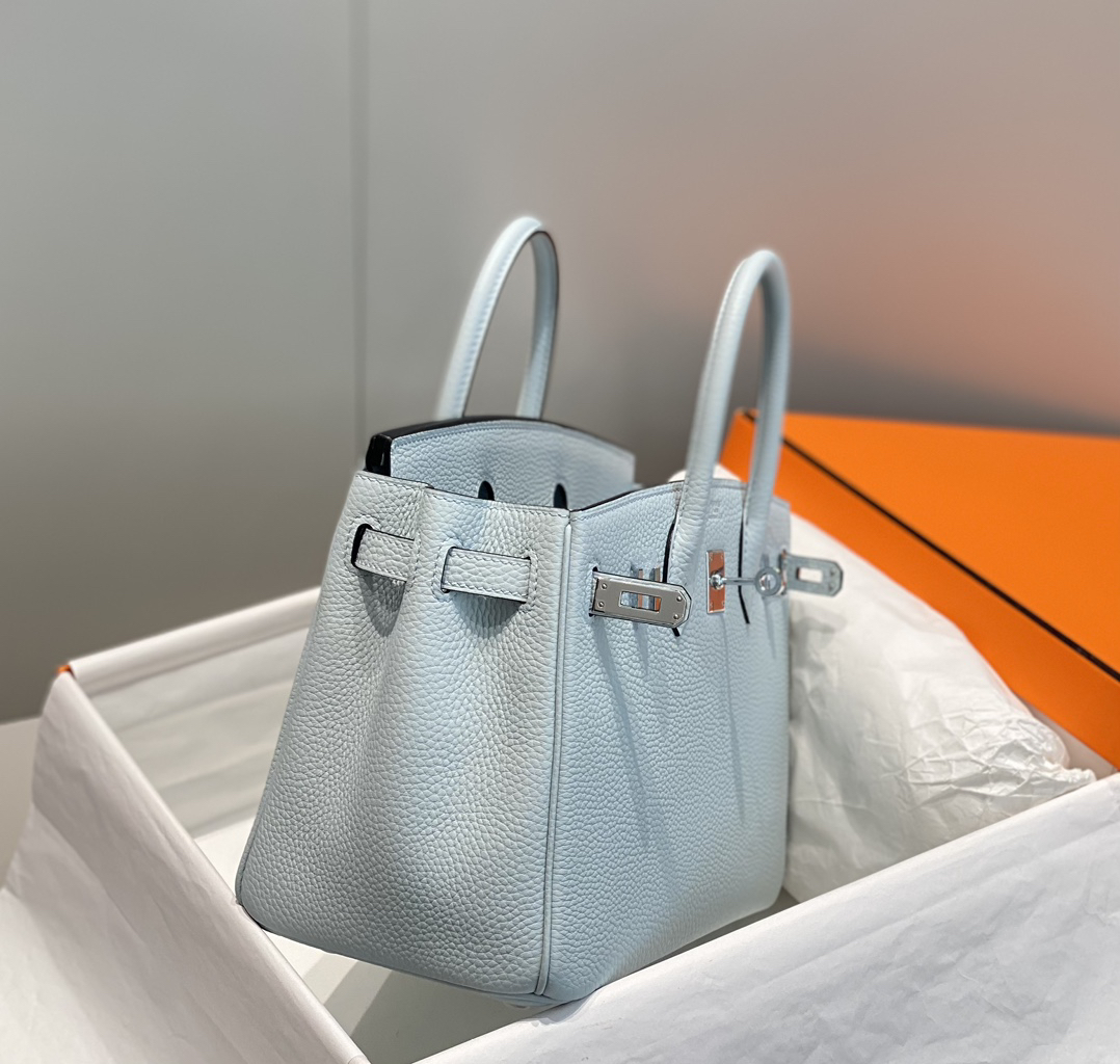 [TOP] HERMES Birkin Togo Leather 25cm - Bleu Pale & SHW