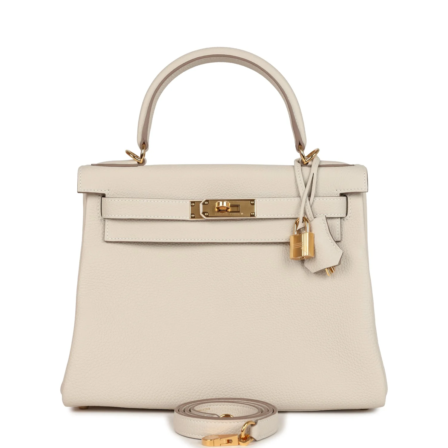 Hermes Kelly Retourne  Craie Togo Gold Hardware