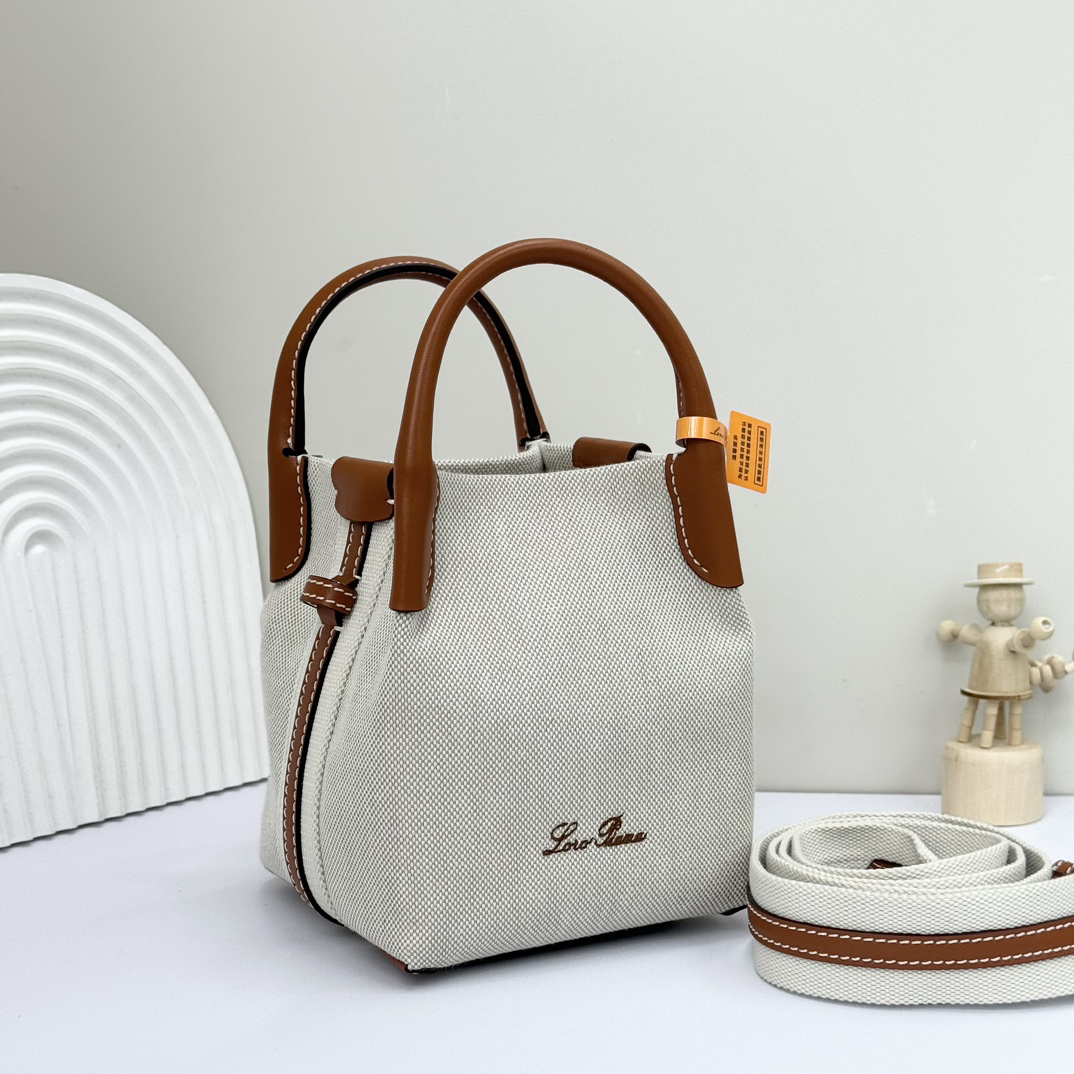 [TOP] Loro Piana Bale  Bag 13 x 13 x 16 cm - White - 711 Luxury
