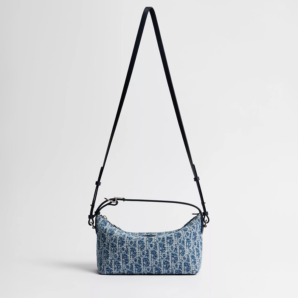 DIOR Dioriviera Nomad Pouch Blue Spongy Dior Oblique Fabric #397001