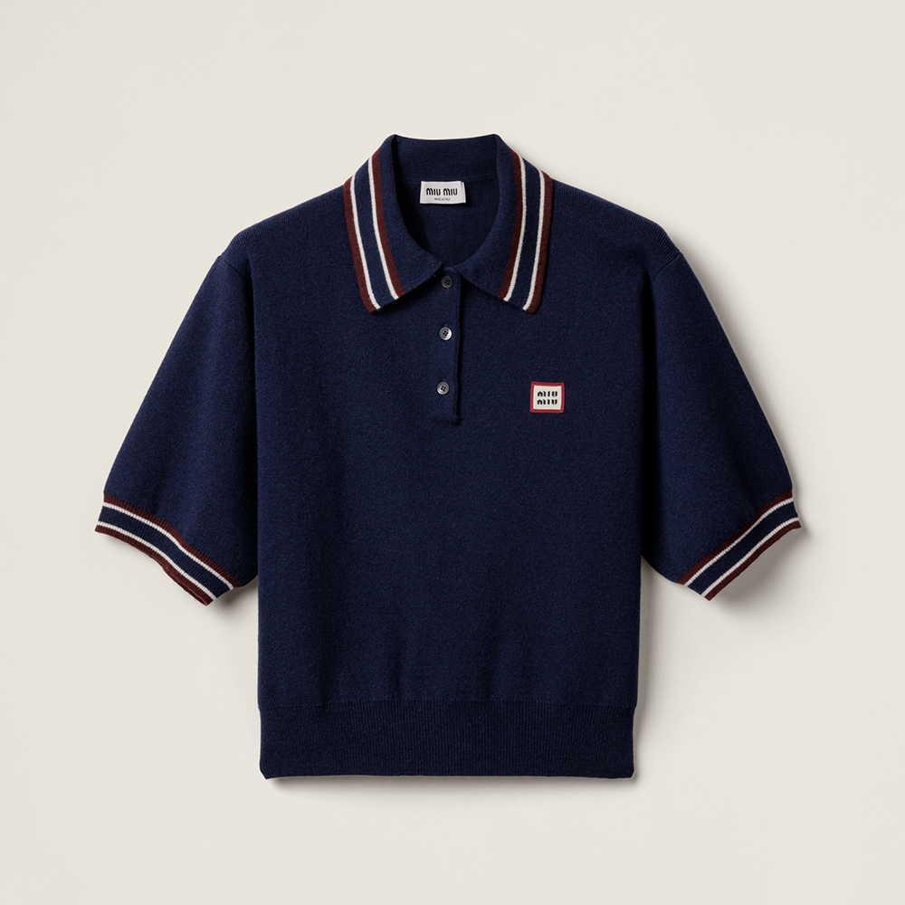 MiuMiu Wool and Cashmere Polo Sweater #386042