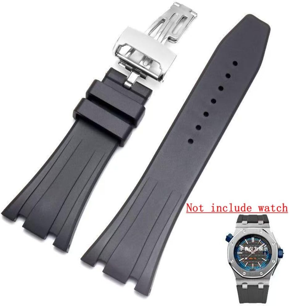Cirtrar Silicone Watch Band Compatible with Audemars Piguet Royal Oak Offshore 15703 15710