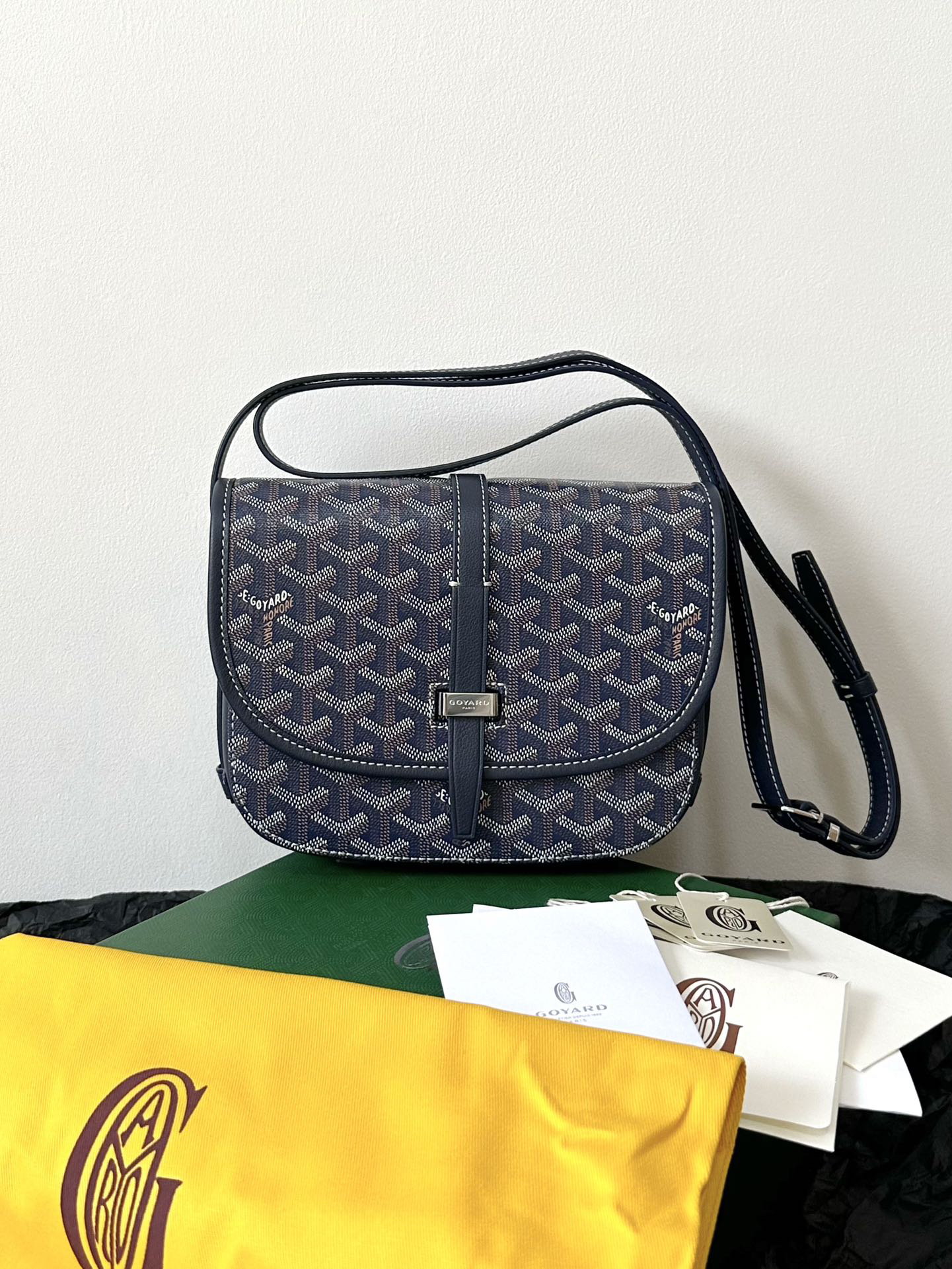 [TOP] Goyard Saddle Bag 22×16×7cm - Navy Blue - 711 Luxury