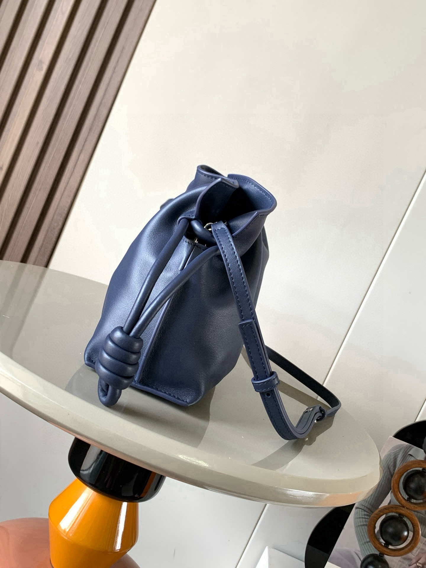 [TOP] LOEWE Flamenco Bag Cowhide Leather 23x18x9cm - Navy Blue