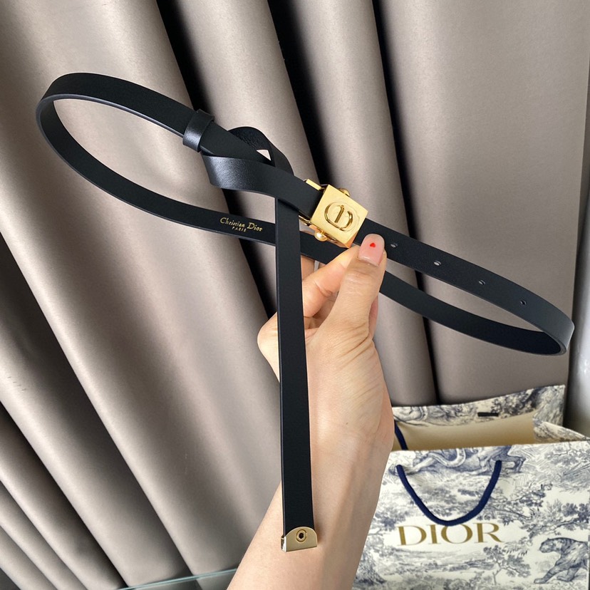 [TOP] Christian Dior Belt Cowhide 17mm - Black - 711 Luxury