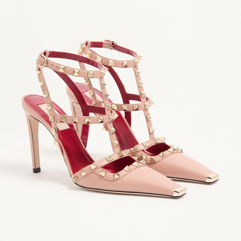Valentino Shoes Valentino Rockstud Kidskin Pumps 100mm for Woman in Light Phard #393373 | Nigo Office