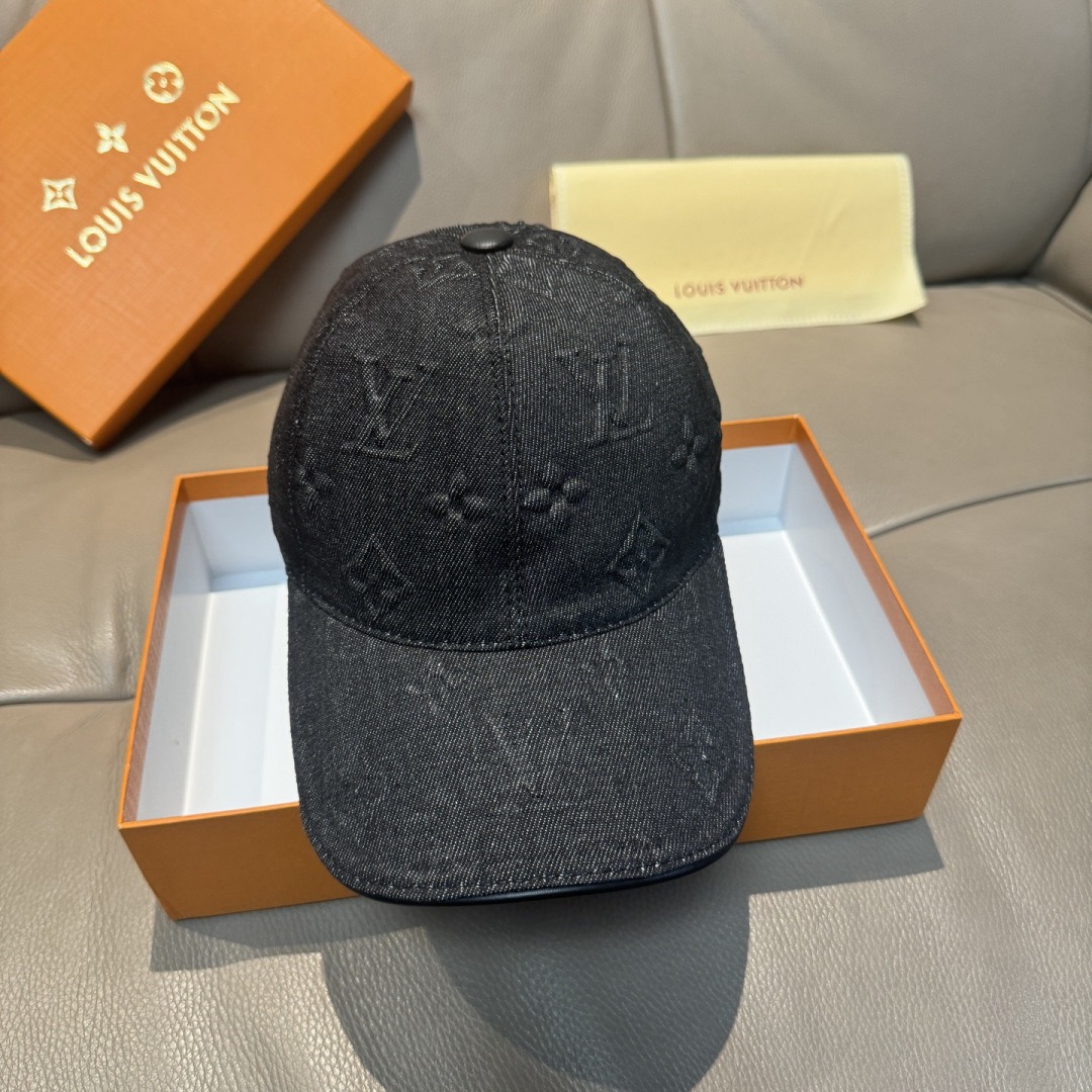 [TOP] Louis Vuitton LV Baseball Hat - Black - 711 Luxury