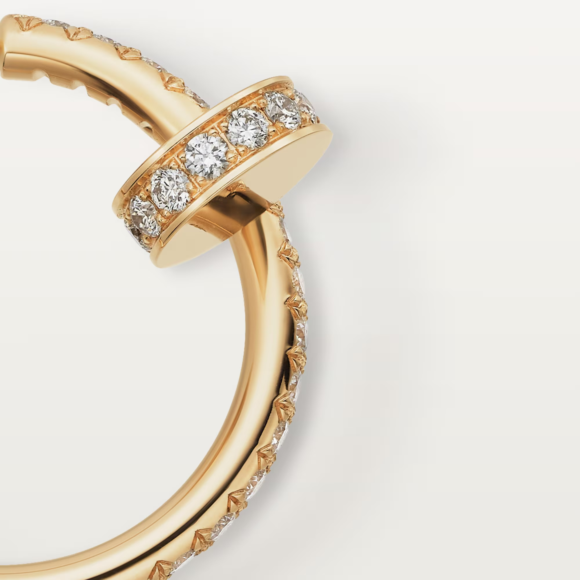 Carty Nails Solo Trace Earrings ,Yellow  Gold ,36 Moissanite